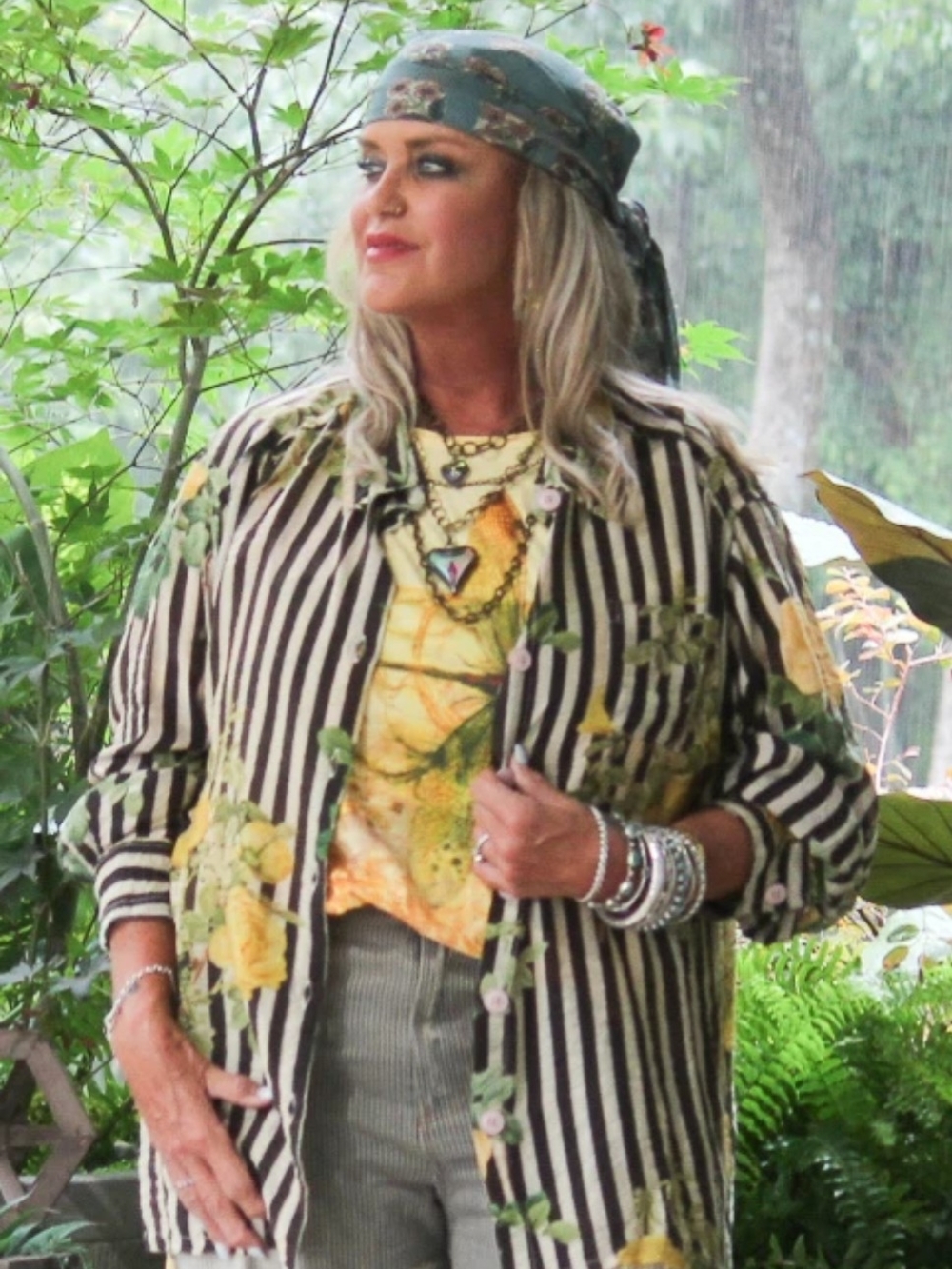 🔥BRAND NEW Star Dreamer Top - Yellow Rose - Jaded Gypsy, Stripes & Flowers Y2K
